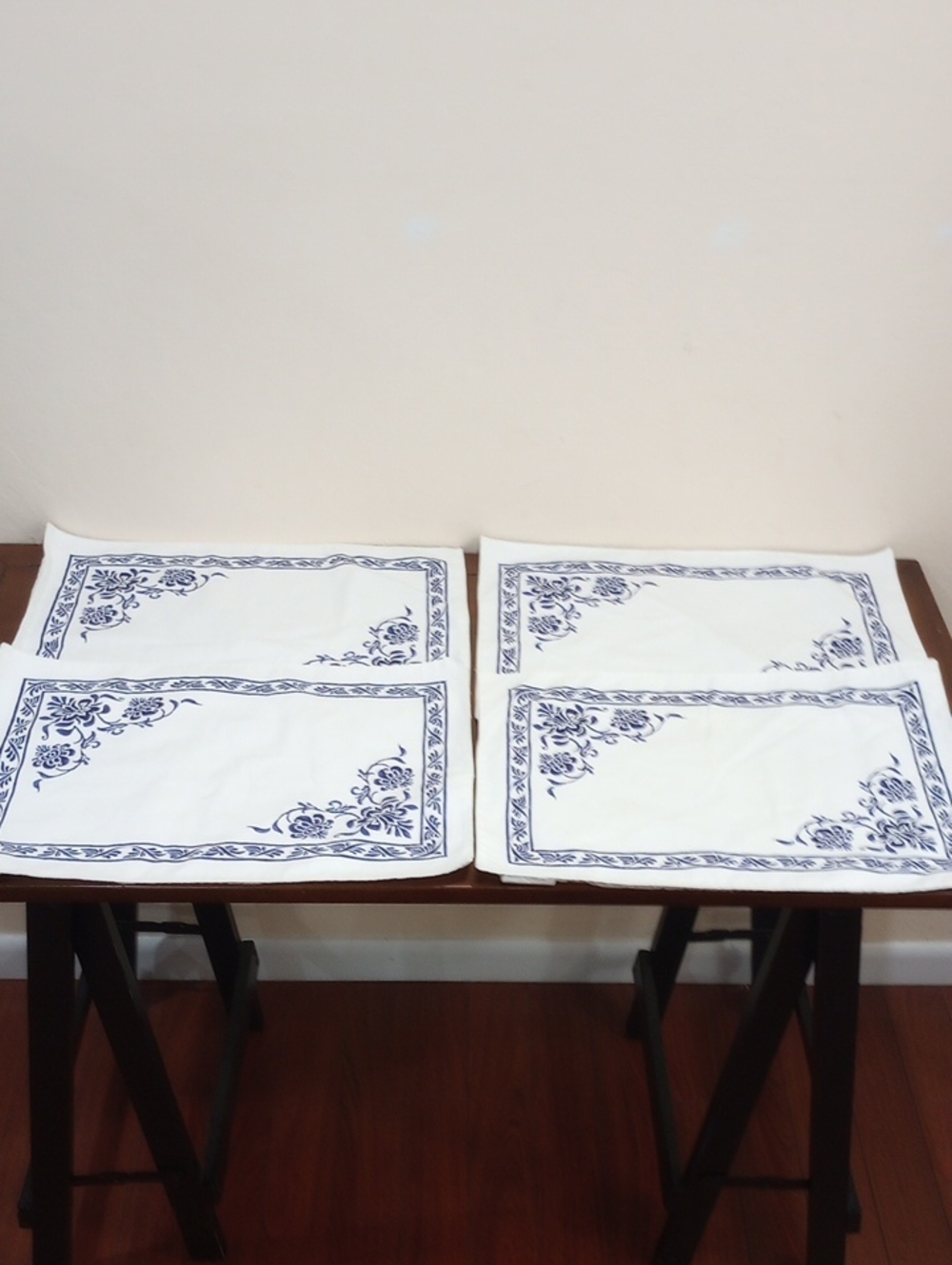 Williams Sonoma Blue & White French Provincial 100% Cotton Placemats - Set Of 4